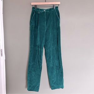 Vintage green corduroy high waisted trousers